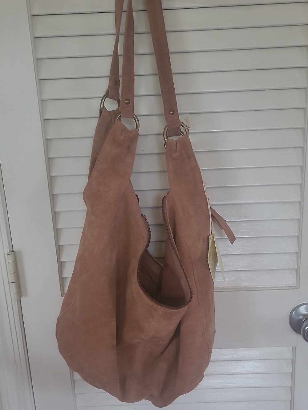Free People Roma Suede Hobo Shoulder Bag in  Rust ..